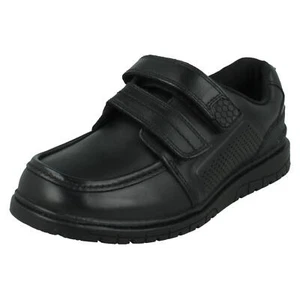 Zapatos escolares de cuero negro con doble correa para niños N1R151 - Imagen 1 de 2