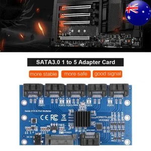 1 to 5 Port SATA Adapter Card SATA 3.0 6Gbps PM Expansion Card Multiplier Riser - Picture 1 of 8