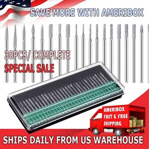 30 Nail Art Electric Drill Bits Replacement Manicure Pedicure Files Kit Set Tool