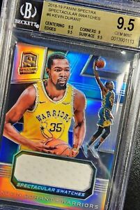 KEVIN DURANT 2018 SPECTRA GAME WORN JERSEY BGS 9.5 GEM *NEW, RARE, SERIAL /99*