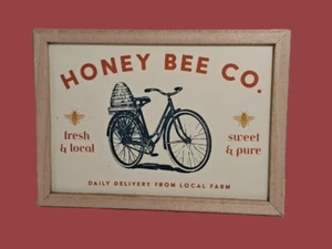 Local Honey Bee Wooden Rustic Farmhouse Wall Decor Kitchen County, 2 Available - Picture 1 of 1