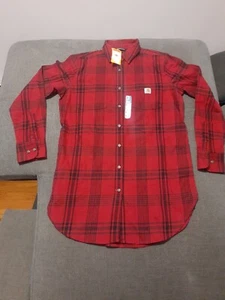 Carhartt Rugged Flex Relaxed Fit Plaid Flannel Women'ssize Medium Red/Black - Picture 1 of 8