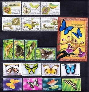 BUTTERFLIES small COLLECTION x4 SETS + S/S MNH INSECTS - Picture 1 of 1
