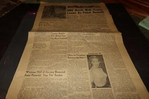 Vintage Military Newspaper Daily Pacific Dodgers Streak Sweater Girl of 1946 - Picture 1 of 9