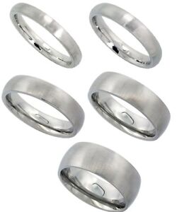 3mm-8mm Stainless Steel Comfort Fit Matte Finish Dome Wedding Band Thumb Ring