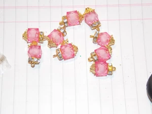 18mm fancy glass LIGHT PINK crystal gem dress button jewel rhinestone - Picture 1 of 2