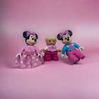 Lot of 3 Lego Duplo Minnie Mouse Disney Figures Pink Top White Pants and Skirt