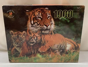 Merrigold Press Jigsaw Puzzle Tiger Mom & Cubs 1000 Pieces 79325-00 Sealed 1998 - Picture 1 of 2