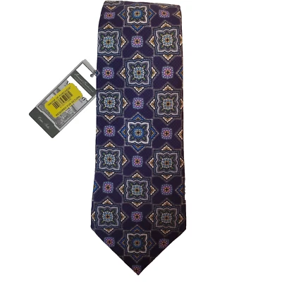 Daniel Cremieux Signature Collection Mens Handmade Silk Neck Tie Purple  3.25" - Image 1 of 4
