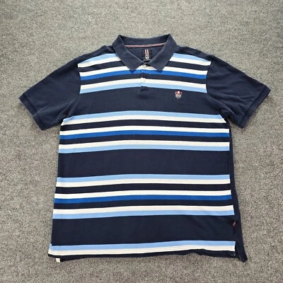 Camisa Polo Phat Farm Para Hombres 2XL Azul Rayas Y2K Hip Hop Ropa de Calle Informal Foto 1 de 4