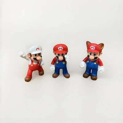"Lote de 3 figuras de Super Mario Bros 2,5"" JAKKS Pacific Fire Tanooki Classic Mario" Foto 1 de 4
