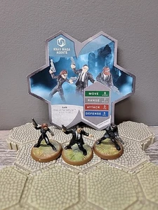 HeroScape Krav Maga Agents & Agent Carr Figure Set with Cards, Rise of Valkyrie - Picture 1 of 7