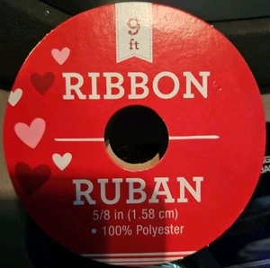 New! Ribbon XO❤ Love Kisses Hearts 5/8” x 9 FT Wreath Crafts Baskets Heart Hugs - Picture 1 of 3