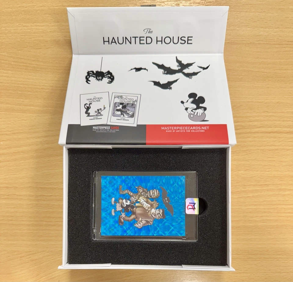 Masterpiece Cards The Haunted House Card Blue NUMBERED 15/25 Mickey Mouse - Image 1 of 4