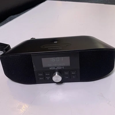 Bush DAB+ FM Dual Alarm Clock Radio AURORA BLK - Image 1 of 4