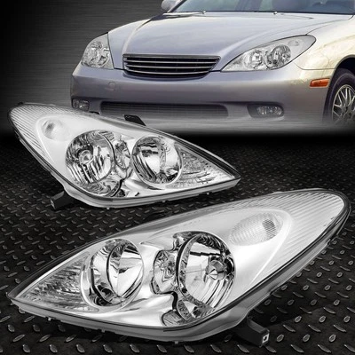 FOR 02-03 LEXUS ES300 2004 ES330 CHROME HOUSING HEADLIGHT REPLACEMENT HEAD LAMPS - Image 1 of 4