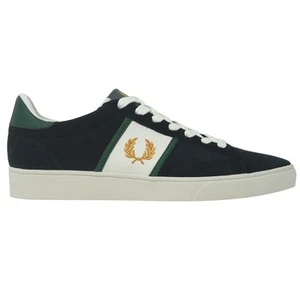 Fred Perry Spencer Suede Tipping Mens Blue Trainers - Picture 1 of 4