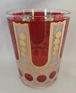 Vidrio Cera de colección panel granate dorado 14 oz doble vaso de whisky antiguo - Imagen 1 de 4