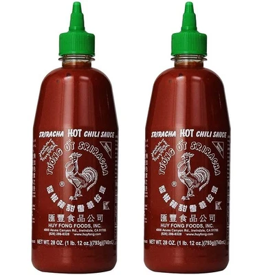 HUY FONG FOODS 2 Bottles Huy Fong Sriracha Hot Chili Sauce 28oz