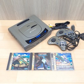 Sega Saturn console Japanese Gray system bundle wtih 2 controllers & 3 games