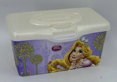 Contenedor de toallitas de plástico duro enredado Huggies Disney Rapunzel púrpura 2011 difícil de encontrar Foto 1 de 4