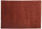 Loribaft Carpet Hand Knotted 170x240 Red Plain Wool short-Pile Rug