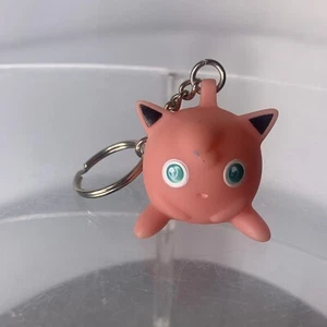 Vintage Jigglypuff Keychain Pokemon Toy Figurine Sasco Inc. Pink Rubber - Picture 1 of 16