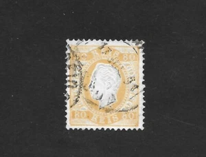 M2597 PORTUGAL 80 REIS LOUIS I - PERFORATION: 12 1/2 - YELLOW - Picture 1 of 1
