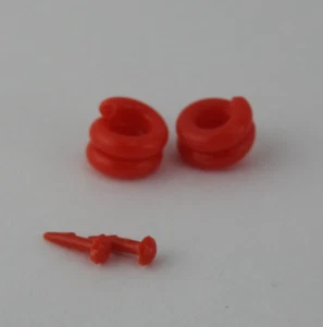Vintage Barbie Red Coil Bracelet Post Earrings 4pc Set Rockers 80s - Picture 1 of 3