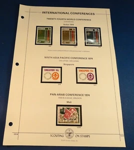 Lote de Estampillas WORLD SCOUTING: CONFERENCIAS INTERNACIONALES 1974: SUDÁN SINGAPUR MALÍ - Imagen 1 de 11