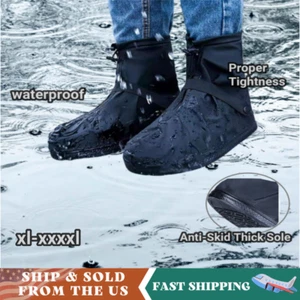 Unisex Outdoor Anti-slip Waterproof Shoe Cover Reusable Rain Snow Boot Protector - Picture 1 of 16