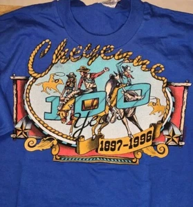 Vintage 1996 Cheyenne Wyoming 100th Celebration T-Shirt Size M - Picture 1 of 3