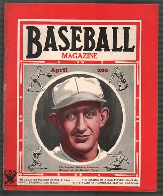 Baseball Magazine 4/1934-Mickey Cochrane-Connie Mack-John McGraw-MLB-pix-VG - Image 1 of 2