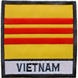 Vietnam Flagge mit Etikett bestickt Schulteraufnäher 3" (0059) - Bild 1 von 1