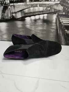 Vaneli Black Leather Suede 1.5"heels Wedge Elastic Slip-On Shoes Sz 8s - Picture 1 of 7