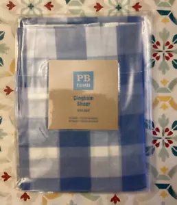 Neu in Verpackung (1) Pottery Barn Teen BLAU GINGHAM 44X63"" Fenster durchsichtig Vorhang Drapierung Panel - Bild 1 von 3