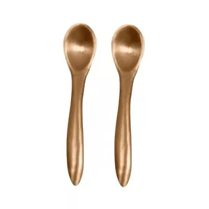 Cuchara de sal de bronce puro de Kansa, cubiertos de grado alimenticio juego de 2 - Imagen 1 de 6