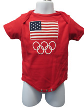 Neuf USA Olympique Enfants en Bas Âge Taille 12 Mois Rouge Creeper