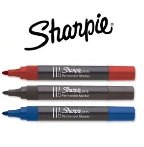 Sharpie M15 Permanent Marker Black, Blue or Red Bullet Nib Pen Thick Tip Durable