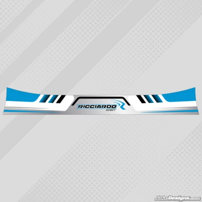 JAKEDESIGNS RICCIARDO KART STIL HELMVISIER AUFKLEBER/STREIFEN - KARTING