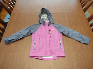 REI HOODED WINDBREAKER/RAIN JACKET size XXS (4-5) Purple Gray EUC Super Cute! - Picture 1 of 9