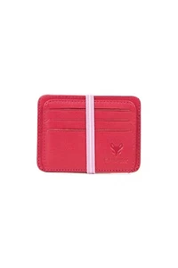 Unisex Genuine Leather Slim Design Travel Wallet for Men Women (Pink) - Picture 1 of 3