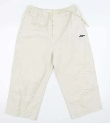 ellesse Womens White Cotton Blend Cropped Trousers Size M — 第 1/4 张图片