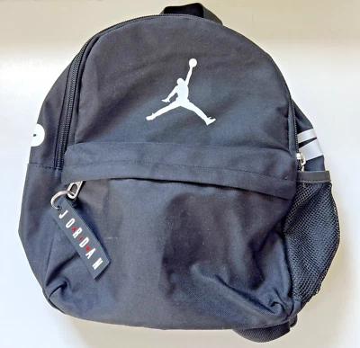 Nike Jordan Mini Mochila Negro Blanco Viaje Unisex 12"x8"x4" Jumpman Keytag Foto 1 de 4