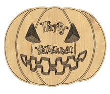 Quadro ZUCCA in legno con INCISIONE HALLOWEEN Addobbo casa festa