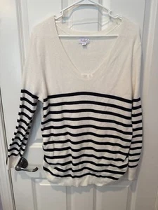 Isabel Maternity Lightweight Maternity Sweater White Stripe Size XL | eBay - Picture 1 of 2