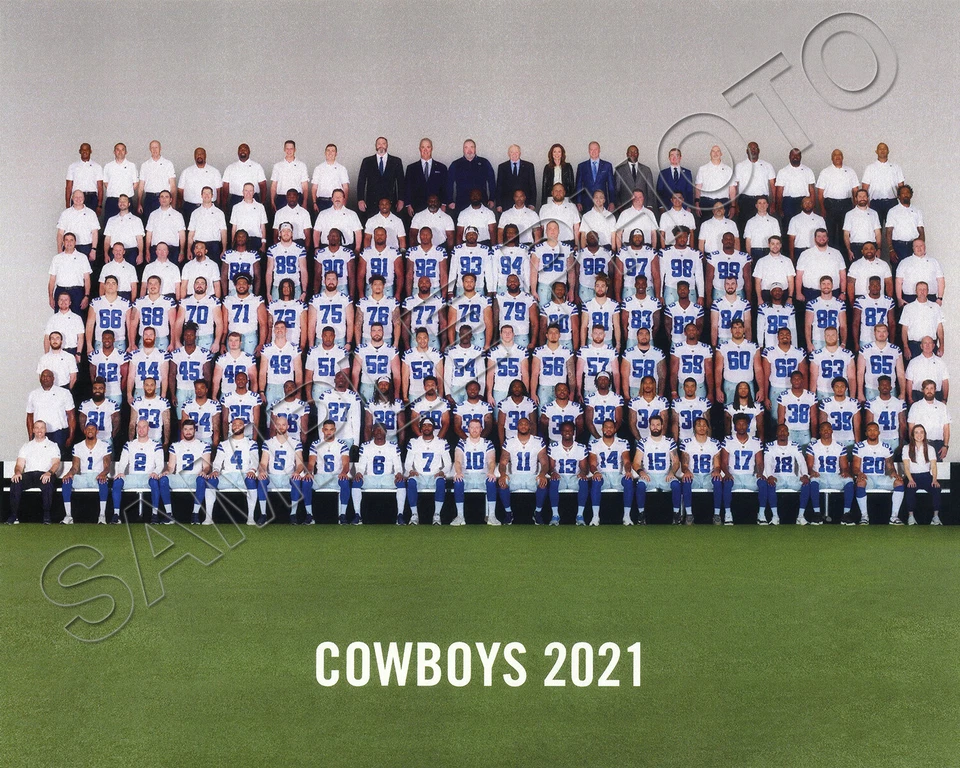 Foto póster del equipo de fútbol Dallas Cowboys 2021 8x10 Foto 1 de 1