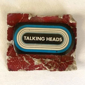 Vintage Talking Heads Pin Promotional Radio Station DJ Badge Spellout 80s 2” - Picture 1 of 4