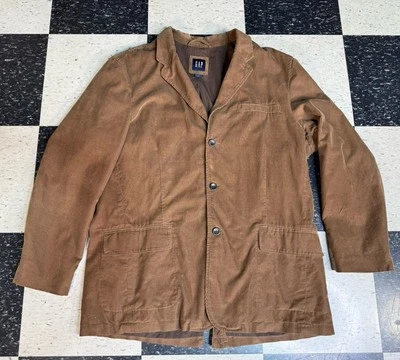 Chaqueta Blazer Vintage GAP Y2K Para Hombre Pana Marrón Preppy 3 Botones Clásica XXL Foto 1 de 4