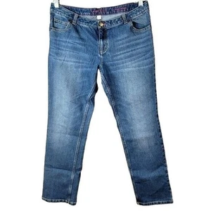 Lands' End Girls Jeans Blue Size 16+ Adj Waist Button Zip Pockets Pencil Leg - Picture 1 of 8